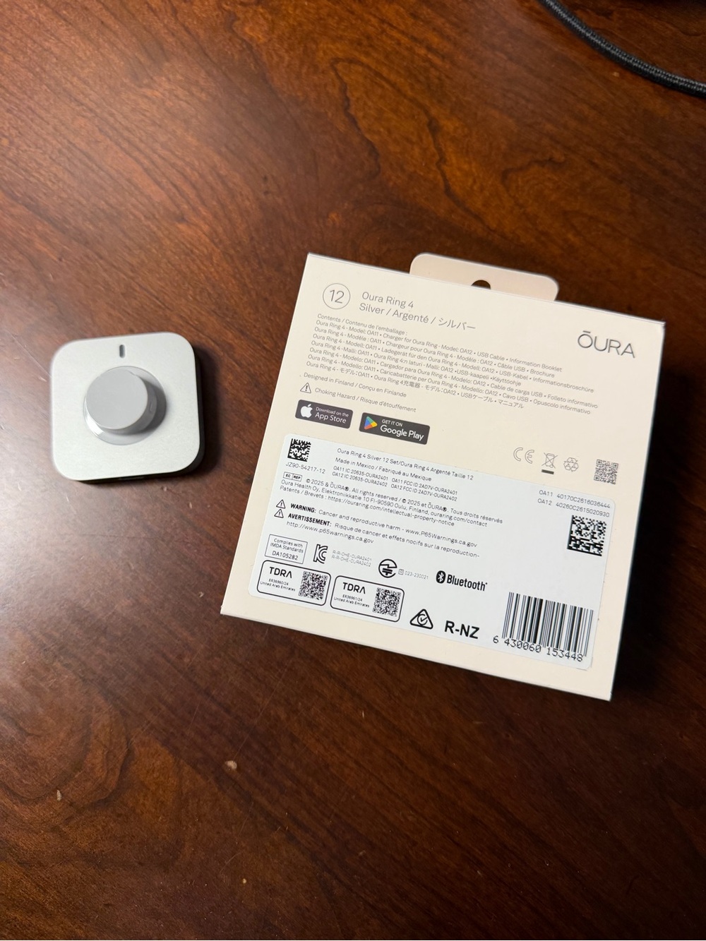 Oura Silver Ring Size 12 with TWO Silver Chargers